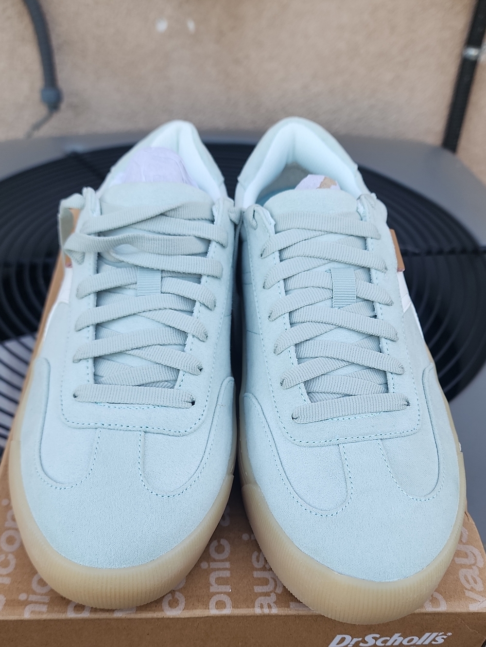 New Dr. Scholl's Mint Green Suede Sneakers with Gum Sole